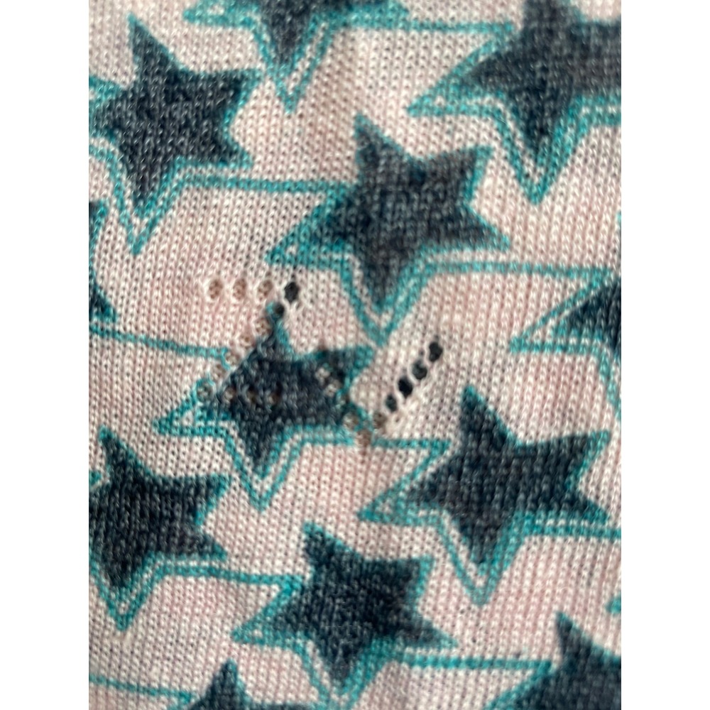 Zadig & Voltaire Nora LN ZV Stars Tank Top Pink Teal Racerback Linen Blend XS - Picture 4 of 5